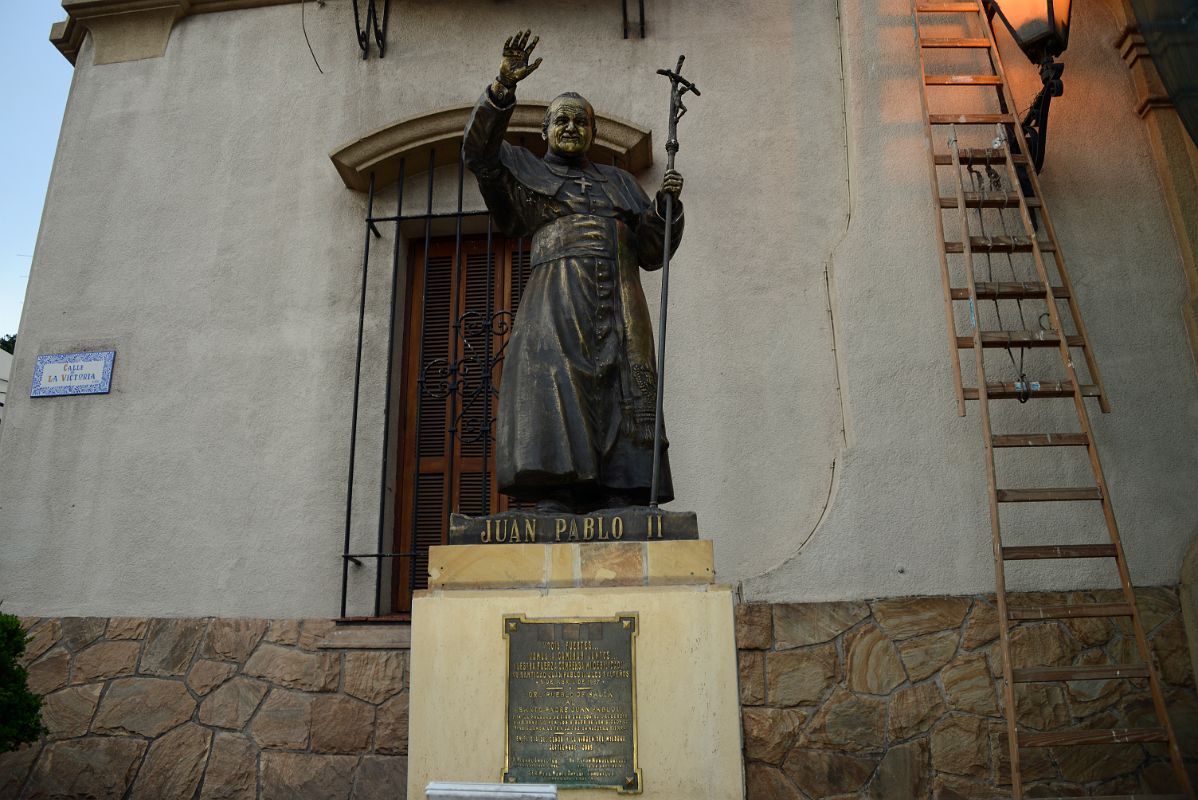 09 Statue Of Pope John Paul Second Juan Pablo II In Front Of Palacio Arzobispal Salta Plaza 9 de Julio